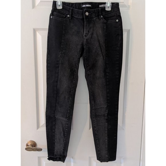 Two-tone black/grey skinny jeans, frayed hem, 26 - Picture 1 of 6